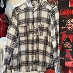 black and white flannel hollister